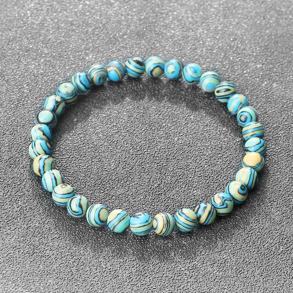 Remy - Blaues Malachit-Natursteinarmband